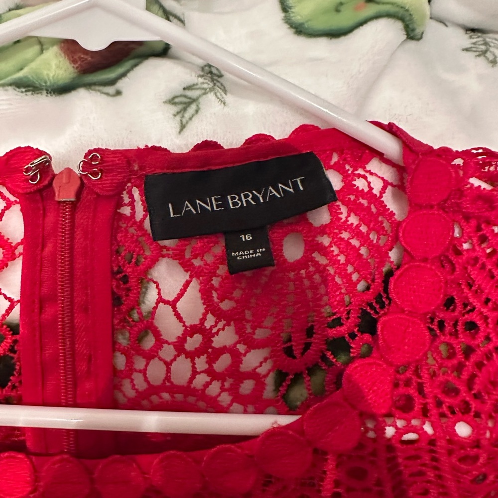 Lane Bryant Vibrant Red Lace Blouse - Picture 2 of 3